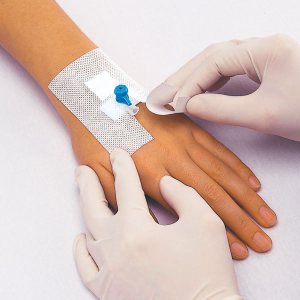 Tape Curafix i.v., Cannula-fixation Sterile  Lohmann & Rauscher 9x6cm with slot white (50)