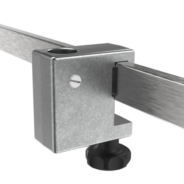 Provita Rail Clamp For Medical Rail With An18Mm Hole, Aluminium