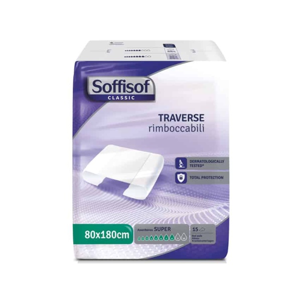 Soffisof Absorbent Bed Pads 80x180 cm - 15 Pads