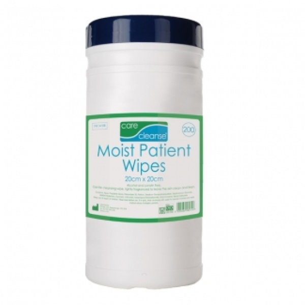 200 x Moist Skin Cleansing Wet Wipes - Carecleanse