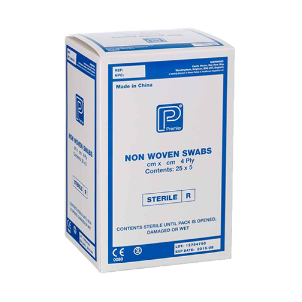Swabs Non-Woven Sterile 5 x 5cm 4 Ply x 150