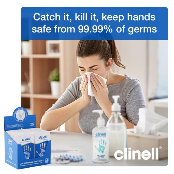 Clinell (100) Antimicrobial Hand Wipes - Single or Pack of 6 - Image 3
