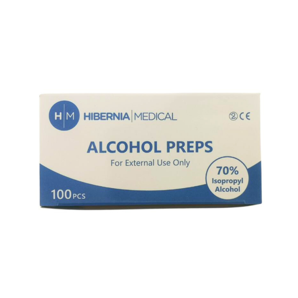 Alcohol Preps (100) 70% Isopropyl  65x35mm