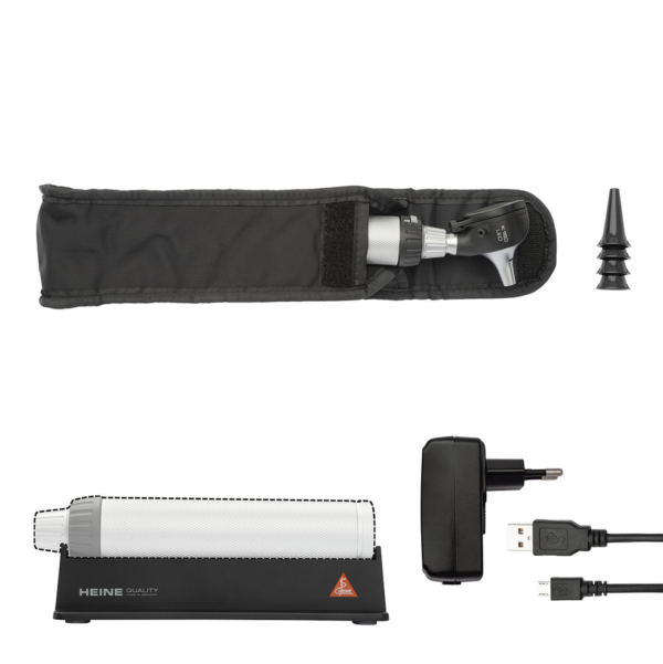 Heine K180 LED FO Otoscope 2.5V Set With Beta Battery Handle - Image 2