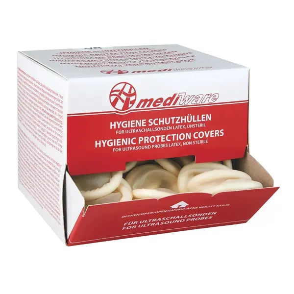 Mediware Probe Covers, with Lubricant Single in Foil Pouch, Lightly powdered 32mm- 72pcs