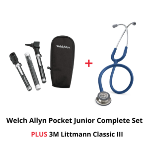 <b>Bundle</b>: Welch Allyn Pocket Junior Set With 3M Littmann Classic III Stethoscope