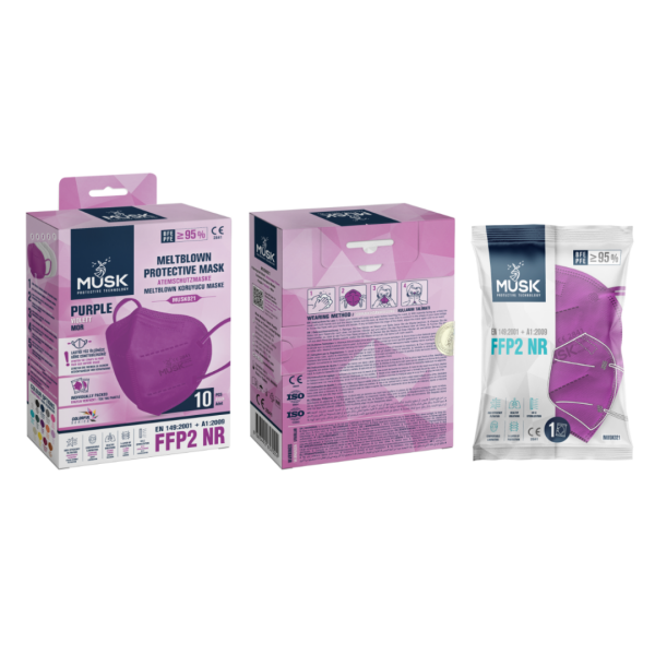 FFP2 Masks (10) Purple - Image 3
