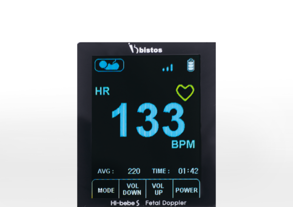 Hi Bebe Doppler Foetal Monitor with Coloured LCD Display & Sound 2MHz or 3MHz Probe (Optional) (BT-220C) - Image 3