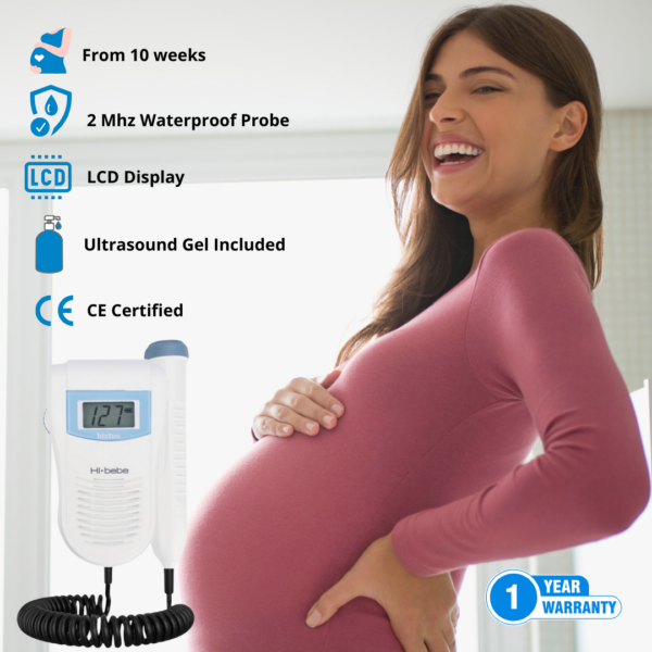 Hi Bebe Doppler Foetal Monitor With LCD Display & Sound 2MHZ (BT-200L) - Image 2