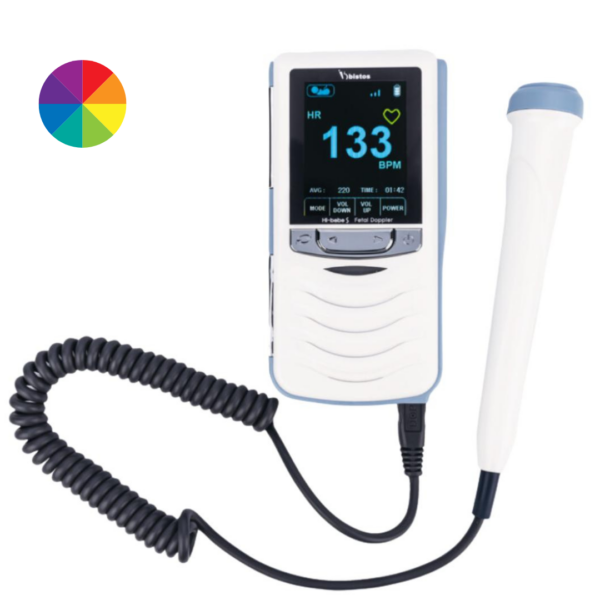 Hi Bebe Doppler Foetal Monitor with Coloured LCD Display & Sound 2MHz or 3MHz Probe (Optional) (BT-220C)