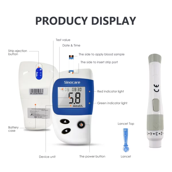 Free Blood Glucose Monitor & Lancets + 50 Glucose Test Strips – Diabetes Testing Kit - Image 5