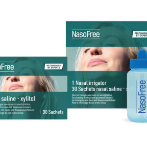 SPECIAL OFFER, NasoFree Starter Kit & 30 x Sachets with Xylitol Nasal Salts & Bottle