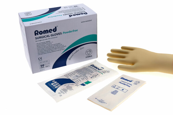 Gloves Latex Sterile (50) Powder-Free Surgical - Range Of Sizes