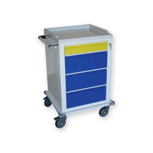 Medical Trolley Painted Steel with 4 Drawers (1+3)