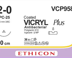 Vircryl Plus Antibacteral 2-0 26mm 3/8C (36)