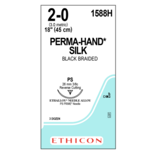 Permahand Silk Suture Black 18in (45cm) USP2-0 (ms) s/a ps Prm (36)
