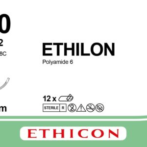 Suture Ethilon , 3/8 Circle, 4-0,  45cm, 19mm RC Needle, Blk  (12)