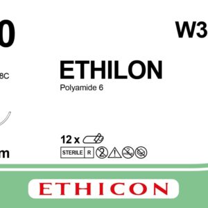 Suture Ethilon 3/8 circle, 3-0, 45cm 26mm RC Needle, Blue (12)