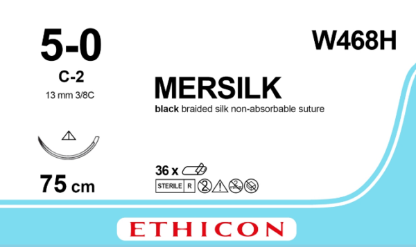 Mersilk Silk Black Braided Silk Non-Absorbable Suture (36)