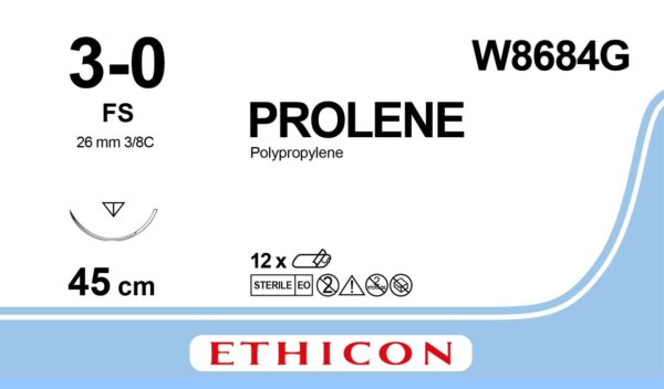 Suture PROLENE , 3/0 45cm Pk 12