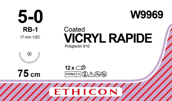 Sutures Vicryl Rapide 5/0 75cm W9969 Pk 12