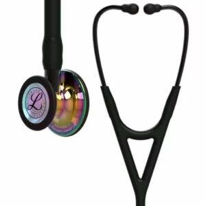 Littmann Cardiology IV Stethoscope – Black With Rainbow Chestpiece & Smoke Stern 6240