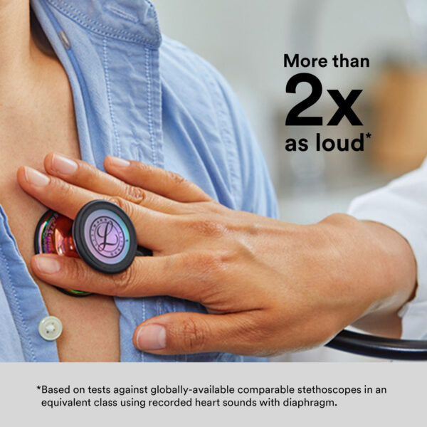 Littmann Cardiology IV Stethoscope - Black With Rainbow Chestpiece & Smoke Stern 6240 - Image 4