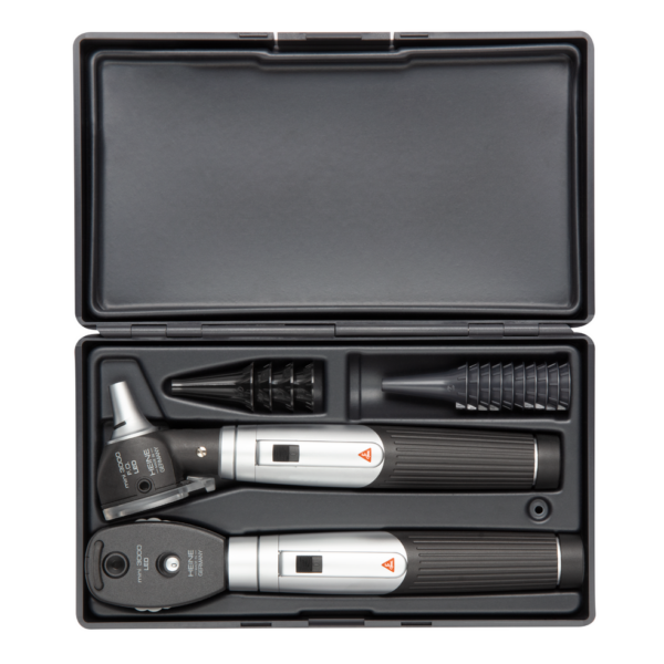 Heine Mini 3000 LED F.O Otoscope and Ophthalmoscope 2.5V Diagnostic Set (2 Battery Handles and Batteries) - Image 3