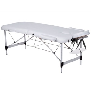 2 Section Foldable Aluminium Portable Couch / Massage Table - White