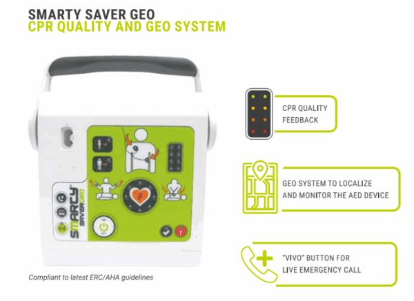Smarty Saver Geo Fully-Automatic Defibrillator with CPR Quality Feedback and GEO System - Image 2