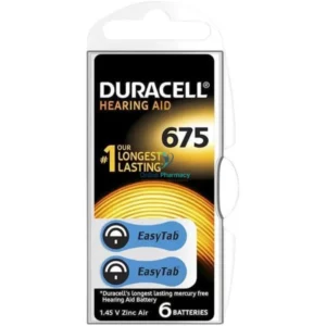 Duracell Activair Hearing Aid Battery DA 675 (6)