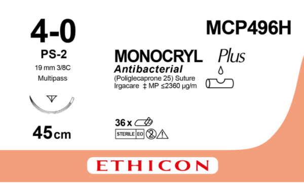 Monocryl Plus Antibacterial (Poliglecaprone 25) Suture (36)