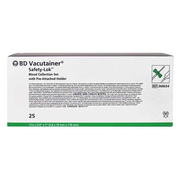 BD Vacutainer Safety Lok (23G) x 7" x 25