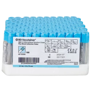 Vacutainer ® tubes for coagulation analysis - BD PET/PP, 0.129 M buffered Na citrate, Hemogard closure, light blue (100)