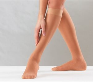 Knee High Socks - L/XL Strong Compression - Beige