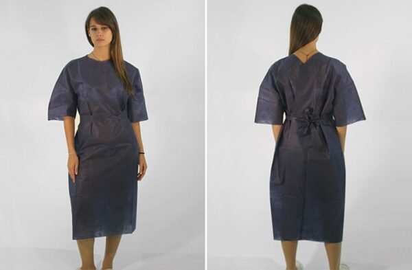 Patient Gown -Nonwoven, Blue, Non Sterile - Multiple Sizes (10)