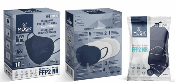 FFP2 Masks (10) Navy Blue - Image 2