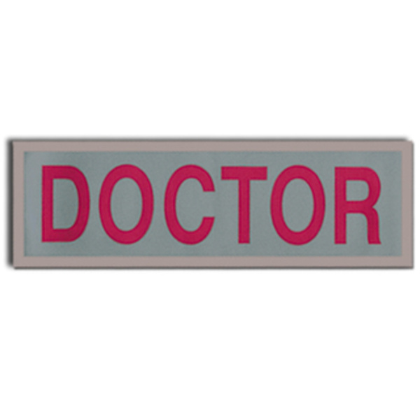 Large Reflective Badge - Green Text Doctor  (1)